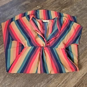 Peach love striped 70s inspired dress